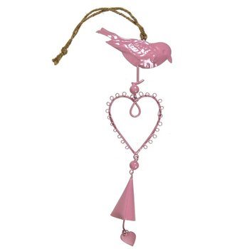 DECORAZIONE DA APPENDERE - MODELLO: UCCELLO SU CUORE (6 pz.)