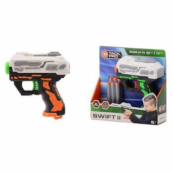 Pistola a dardi Tack Pro Swift II con 6 dardi morbidi