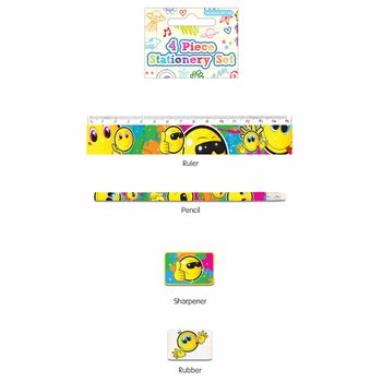 SET DI CANCELLERIA SMILEY DA 4 PEZZI (24 pz.)