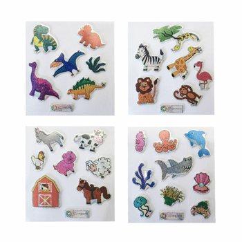 Adesivi Glitterati - Modello: Mix Animali (100 pz.)
