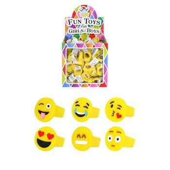 Anelli per bambini modello: Smiley in espositore (156 pz.)