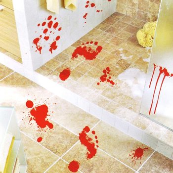 Adesivi Murali Tracce di Sangue Decorazione Halloween (2 pz.)