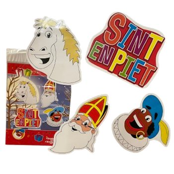 SINTERKLAAS SINT & PIET - SET DI 4 CARTELLI DECORATIVI A DOPPIA FACCIA (6 pz.)