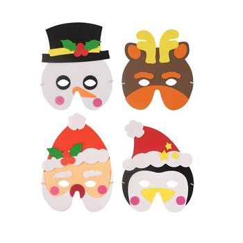 Mix Maschere di Natale in Gomma Crepla (24 pz.)