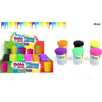 SLIME COLORATO IN BARILE (80 GRAMMI) IN DISPLAY (24 pz.)