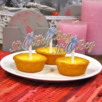 Stuzzicadenti per Cupcake Nascita - It's a Boy (12 pz.)