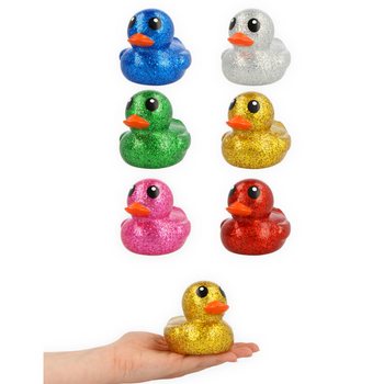 Grandi Paperelle da Bagno Glitterate Colorate - 10x8x8 cm (6 pz.)