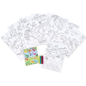 GRANDE SET DA COLORARE - MODELLO: DINOSAURO - Dim 22x30x1 CM (12 pz)