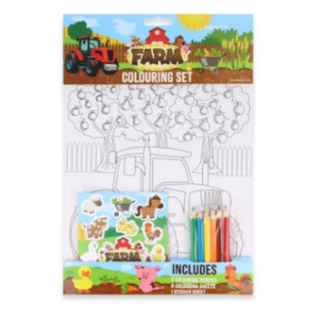 Grande Set da Colorare Fattoria - Include Matite e Adesivi (12 pz.)