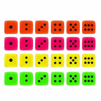 Dadi da 2,5 cm in espositore - Colori assortiti (125 pezzi)