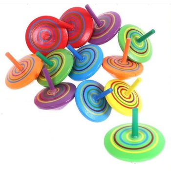 Trottole in legno - Colori misti - In display (50 pz.)