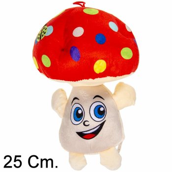 Grande Fungo di Peluche con Viso - 25 cm - Colori Misti (6 pz)