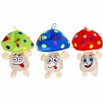 Grande Fungo di Peluche con Viso - 25 cm - Colori Misti (6 pz)