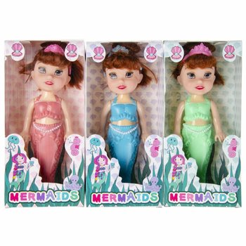 Adorabile Bambola Sirena in Scatola con Vetrina, 18 cm (12 pz.)