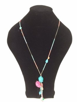 Collana lunga stile Ibiza con Buddha (1 pz)