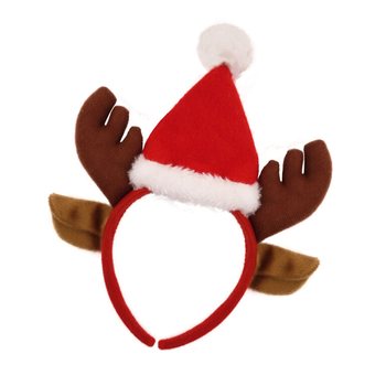 CERCHIETTO DI NATALE RENNA CON CAPPELLO DI BABBO NATALE (48 pz.)