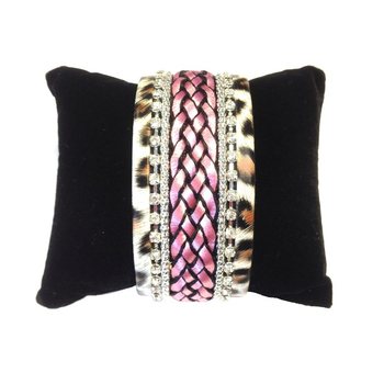 Bracciale Largo Stile Ibiza Tigre Rosa (1 pz)