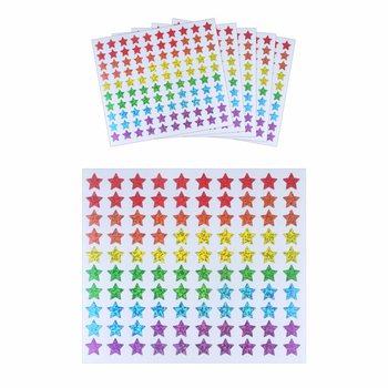 ADESIVI FUN - STELLE COLORATE - 100 ADESIVI PER FOGLIO (5 pz)