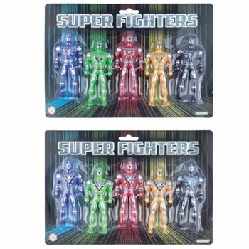 SUPER FIGHTERS - 5 Personaggi d'Azione su Card (6 pz.)