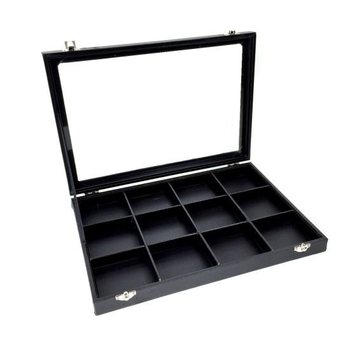 ESPOSITORE PER PERLINE NERO 12 SCOMPARTI + COPERCHIO