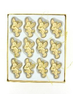 12 Angeli di Natale Dorati in Scatola