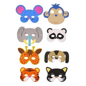 MIX MASCHERE DI ANIMALI IN FOAM (24 pz.)