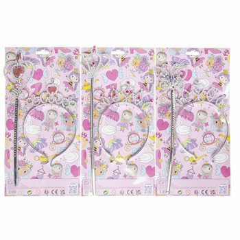 BACCHETTA DA PRINCIPESSA + TIARA SU CARTONCINO (12 pz.)