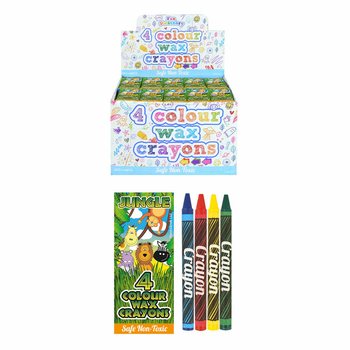Set di 4 Pastelli a Cera 'Animali della Giungla' - Display (120 pezzi)