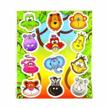 ADESIVI DIVERTENTI &ndash; MODELLO: ANIMALI DELLA GIUNGLA (120 pz.)