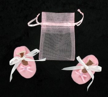 Scarpine da Neonato Decorative con Sacchetto Regalo - Rosa (12 paia)