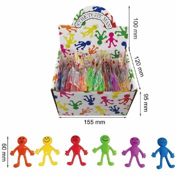 PERSONAGGI SMILEY ELASTICI COLORATI - IN DISPLAY (36 pz.)