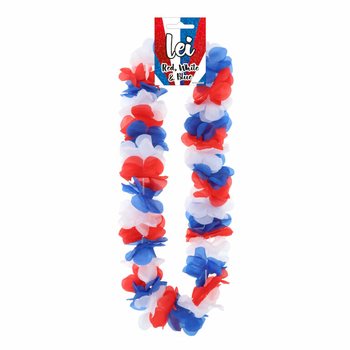 Collana Hawaiana - Rosso / Bianco / Blu (12 pz.)