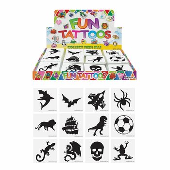 TATUAGGI DIVERTENTI - MODELLO: BAMBINI, Confezioni da 12 Tatuaggi IN DISPLAY (48 pz.)
