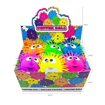 PALLA PUFFER CON OCCHI - 13CM - IN ESPOSITORE (12 pz)