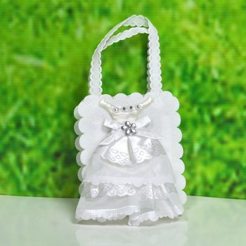 Sacchetto Bomboniera Matrimonio - Modello Abito da Sposa (12 pz.)