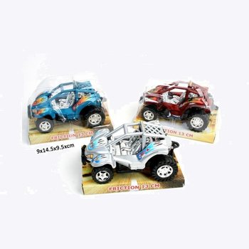 BUGGY A FRIZIONE ROBUSTI SU CARTA BLISTER, 13 CM (12 pz.)