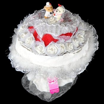 GRANDE BOUQUET DA SPOSA CON ORSETTI
