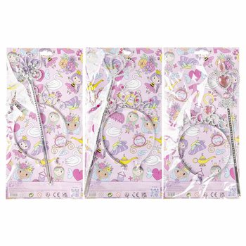 BACCHETTA DA PRINCIPESSA + TIARA SU CARTONCINO (12 pz.)