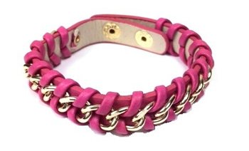 Braccialetto Intrecciato Fucsia Stile Ibiza (1 pz.)