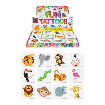 TATUAGGI FUN - ANIMALI DELLA GIUNGLA - DISPLAY (48x12 pezzi)