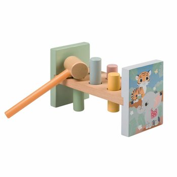 JOUECO - Banco da martellare in legno Animali Selvatici - Per bambini dai 12 mesi (1 pz)