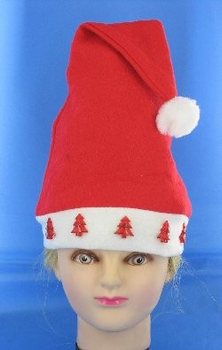 CAPPELLO DI NATALE LUMINOSO CON ALBERO ROSSO (12 pz.)