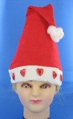 Cappello di Babbo Natale con cuori luminosi (12 pz)