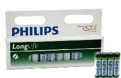 12x BATTERIE "PHILIPS - SUPER HEAVY DUTY" AA - LONGLIFE (12 pz in Blister)