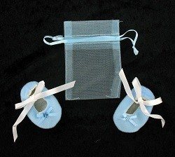 Scarpine da Neonato con Sacchetto Regalo - Blu (12 paia)
