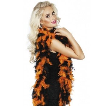 BOA DI PIUME ARANCIONE E NERO 180 CM (12 pz.)