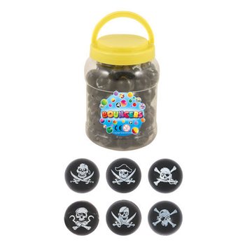 PALLINE RIMBALZANTI PIRATI Ø3.3 CM IN BARATTOLO (72 pz)