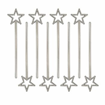 Bacchetta magica con stella, 17 cm (1 confezione da 8 pz.)
