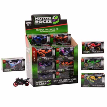 MOTO SUPER SPORT DIE CAST, SCALA 1:24 IN DISPLAY (24 pz.)