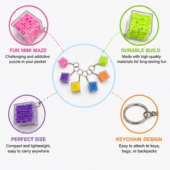 Portachiavi con Gioco del Labirinto a Cubo (48 pz.)
